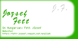 jozsef fett business card